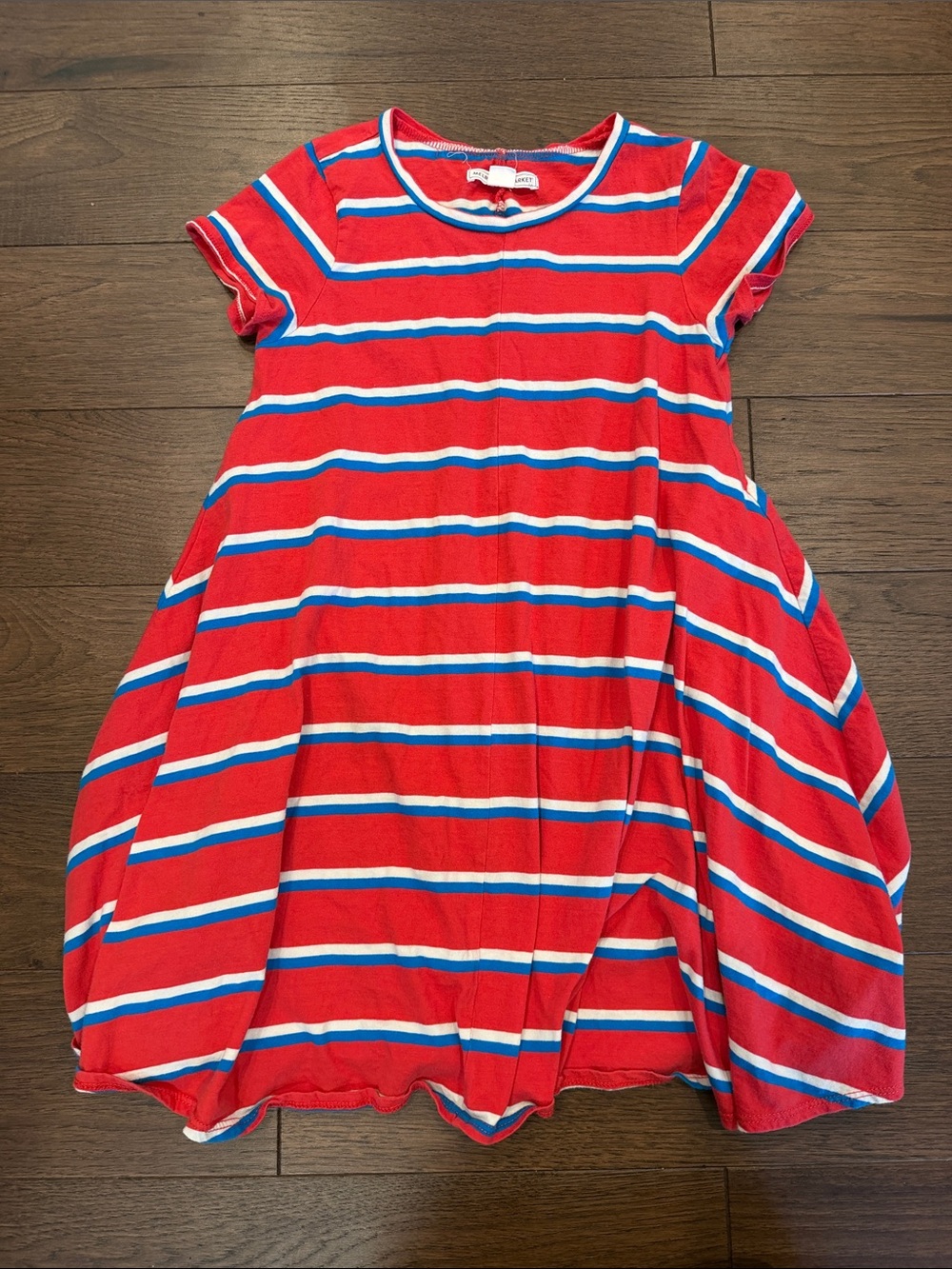 Melrose and Market Red Striped Short-Sleeve Swing Dress Size M 8/10 - C11-674